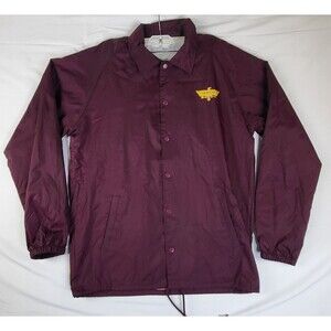 Primitive Skateboarding Mens XL Maroon Red Button Up Satin Windbreaker